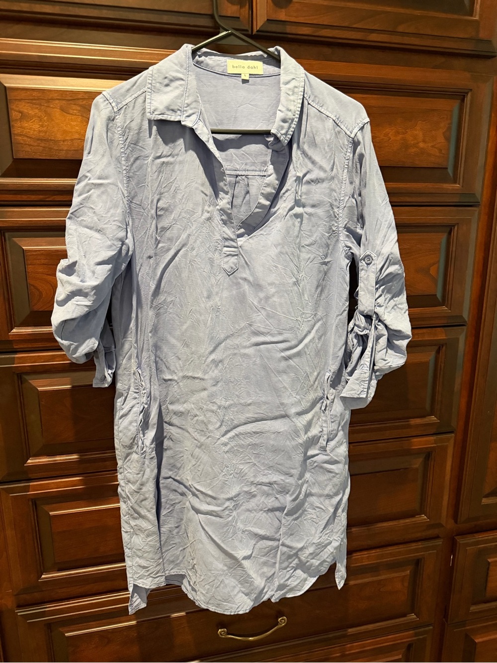 Bella Dahl Light Blue Tunic Shirt Dress